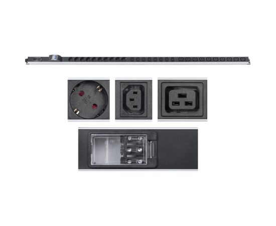 Блок розеток Cabeus PDU-32-10S-10C19-8C13-B-T 28шт, ZeroU, 19", фото 