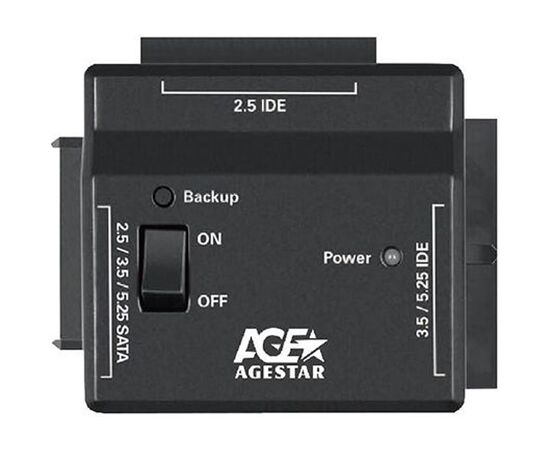 Док-станция для HDD 3,5' AgeStar FUBCP2 SATA/IDE пластик черный, фото 