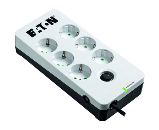 Сетевой фильтр Eaton PB6D Protection Box 6 DIN 1.8м (6 розеток) белый/черный (коробка), фото 