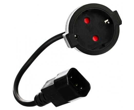 Кабель-переходник VCOM UPS/розетка (IE-320 C14 to Socket Type-F) 3Gx0,75mm2   0,15m, фото 