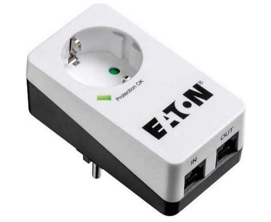 Сетевой фильтр Eaton PB1D Protection Box 1 DIN (1 розетка) белый/черный (коробка), фото 