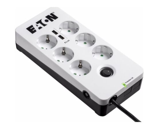 Сетевой фильтр Eaton PB6UD Protection Box 6 1.8м (6 розеток) белый/черный (коробка), фото 