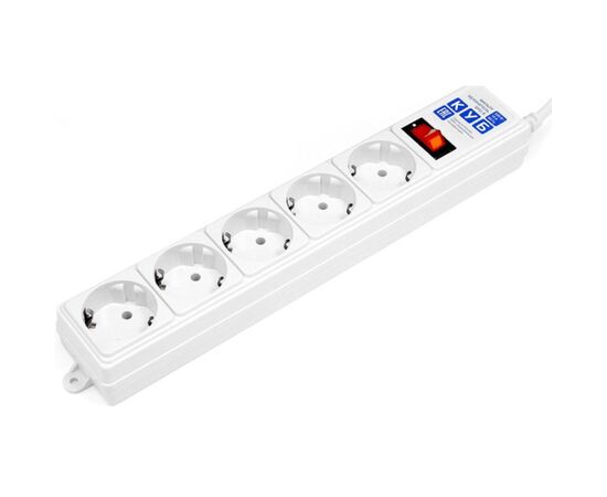 Сетевой фильтр Power Cube B 1.9м 5 розеток (белый) (Откр. упаковка), фото 