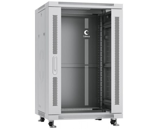 Шкаф серверный Cabeus SH-05C-18U60/60 18U 600мм дверь стекло, серый, фото 