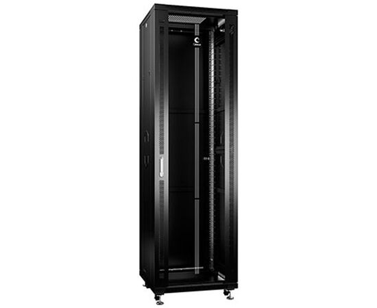 Шкаф серверный Cabeus SH-05C-42U60/100-BK 42U 1000мм дверь стекло, черный, фото 