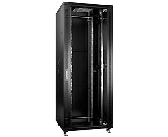 Шкаф серверный Cabeus SH-05C-42U80/80-BK 42U 800мм дверь стекло, черный, фото 