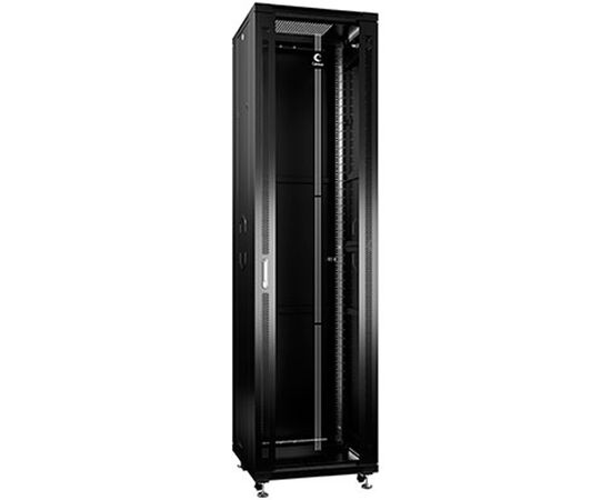 Шкаф серверный Cabeus SH-05C-47U60/60-BK 47U 600мм дверь стекло, черный, фото 