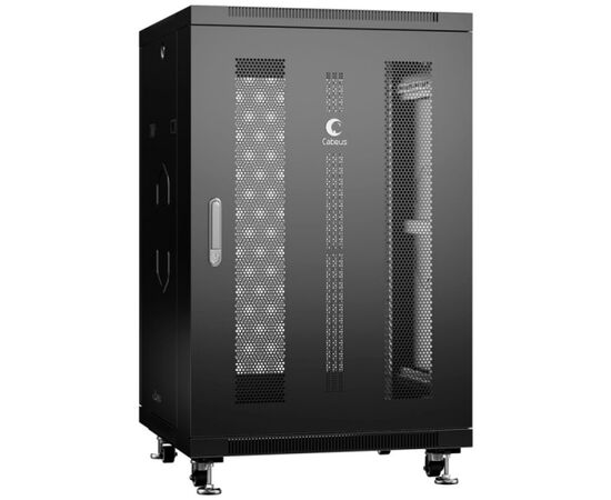 Шкаф настенный Cabeus ND-05C-18U60/100-BK 18U 1000мм дверь металл, черный, фото 