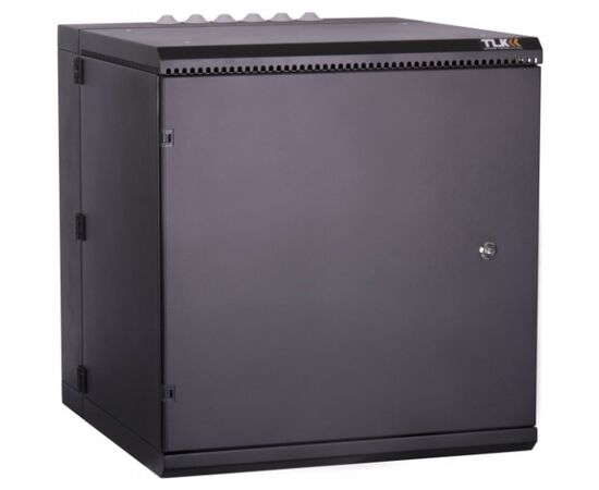 Шкаф настенный двухсекционный пылезащищенный TLK TWM-066060-M-BK 6U, 600мм, дверь металл, черный., фото 