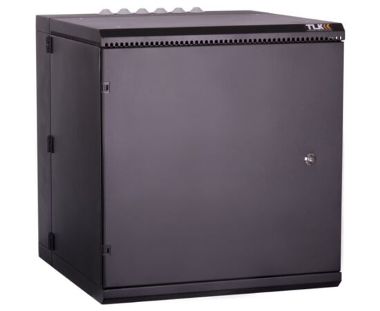 Шкаф настенный двухсекционный пылезащищенный TLK TWM-156060-M-BK 15U, 600мм, дверь металл, черный., фото 