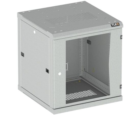 Шкаф настенный TLK CLASSIC II TWC-066045-R-G-GY 6U, 450мм, дверь стекло, серый, фото 