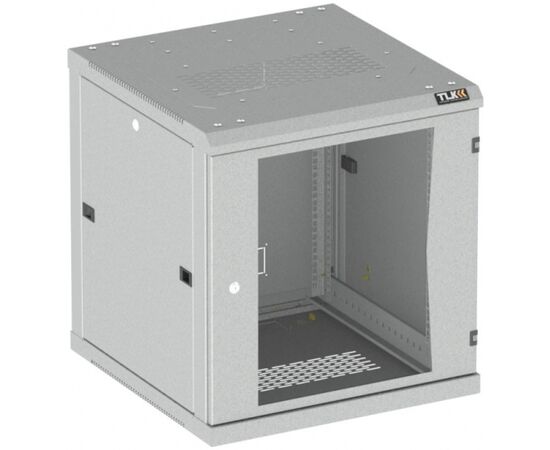 Шкаф настенный TLK CLASSIC II TWC-096045-R-G-GY 9U, 450мм, дверь стекло, серый, фото 