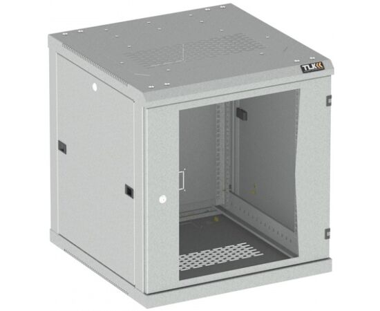 Шкаф настенный TLK CLASSIC II TWC-186045-R-G-GY 18U, 450мм, дверь стекло, серый, фото 