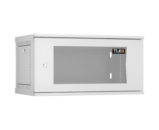 Шкаф настенный TLK LITE TWI-066035-R-G-GY 6U, 350мм, дверь стекло, серый, фото 