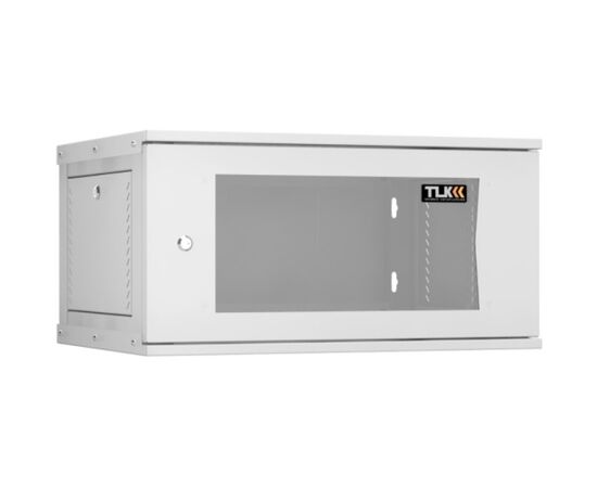 Шкаф настенный TLK LITE TWI-066045-R-G-GY 6U, 450мм, дверь стекло, серый, фото 