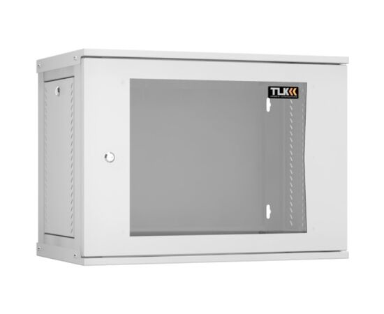 Шкаф настенный TLK LITE TWI-096035-R-G-GY 9U, 350мм, дверь стекло, серый, фото 