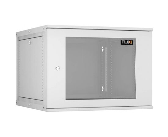 Шкаф настенный TLK LITE TWI-096060-R-G-GY 9U, 600мм, дверь стекло, серый, фото 