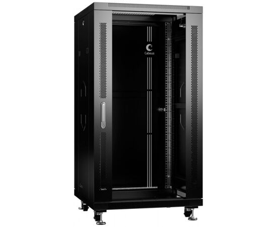 Шкаф серверный Cabeus SH-05C-22U60/100-BK 22U 1000мм дверь стекло, черный, фото 