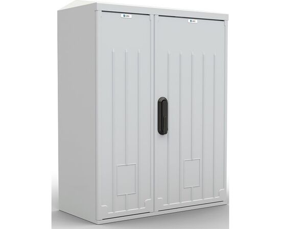 Шкаф уличный настенный ЦМО ШТВ-НП-15.6.3-8ААА 15U 300 мм, полиэстер, дверь двухстворчатая, серый, фото 