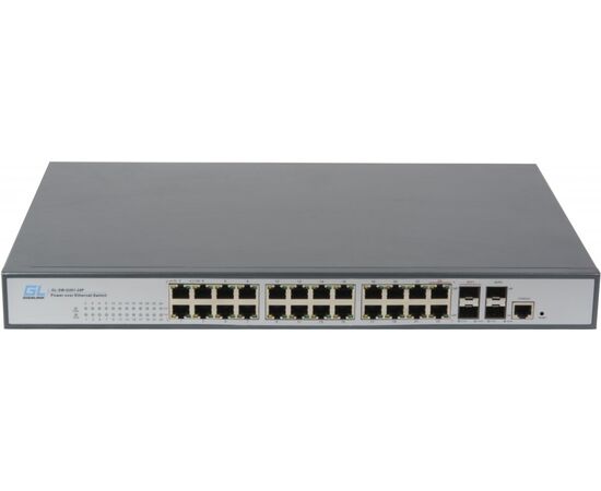 Управляемый Web-Smart PoE коммутатор GIGALINK GL-SW-G204-24P 24xPoE (802.3af/at) 10/100/1000Мбит/с (8 до 250 метров cat.6), 2*SFP 1000Мбит/с, 400Вт, фото 