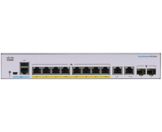 Коммутатор (свитч) Cisco CBS350-8P-2G-EU, фото 