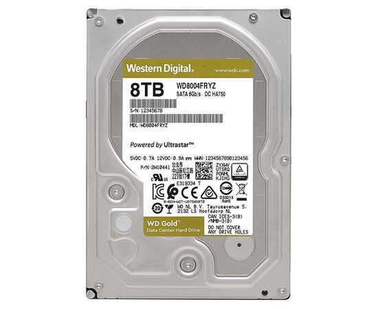 Жесткий диск для сервера WD 8ТБ SATA 3.5" 7200 об/мин, 6 Gb/s, WD8004FRYZ, фото 