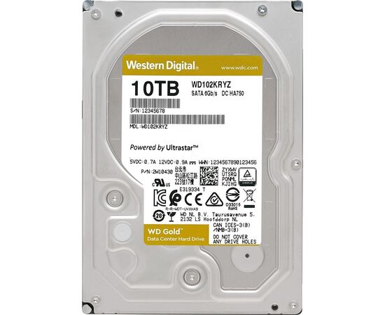 Жесткий диск для сервера WD 10ТБ SATA 3.5" 7200 об/мин, 6 Gb/s, WD102KRYZ, фото 