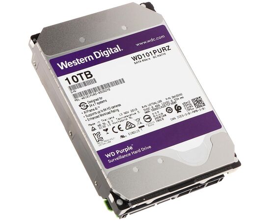Жесткий диск для видеонаблюдения WD Purple SATA III (6Gb/s) 3.5" 10TB, WD101PURZ, фото , изображение 2