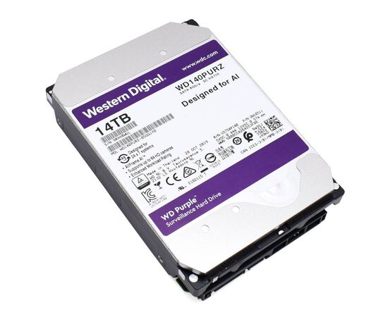 Жесткий диск для видеонаблюдения WD Purple SATA III (6Gb/s) 3.5" 14TB, WD140PURZ, фото , изображение 3
