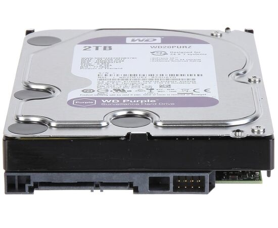 Жесткий диск для видеонаблюдения WD Purple SATA III (6Gb/s) 3.5" 2TB, WD20PURZ, фото , изображение 2