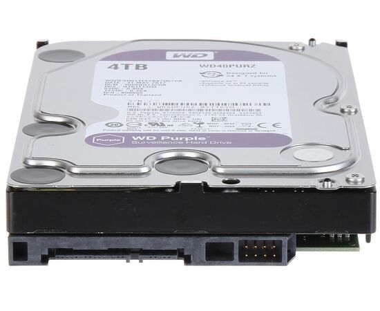 Жесткий диск для видеонаблюдения WD Purple SATA III (6Gb/s) 3.5" 4TB, WD40PURZ, фото , изображение 3