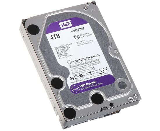 Жесткий диск для видеонаблюдения WD Purple SATA III (6Gb/s) 3.5" 4TB, WD40PURZ, фото , изображение 2