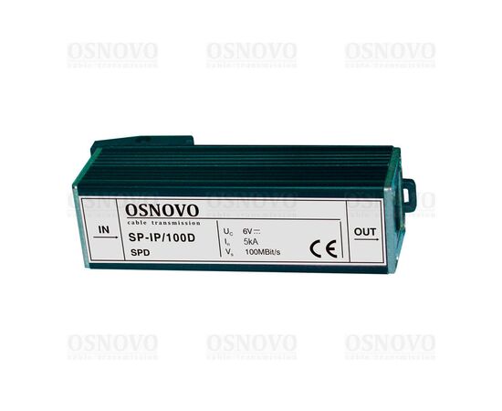 Устройство грозозащиты OSNOVO SP-IP/100D для локальной вычислительной сети со скоростью до 100 Мб/с. Двухступенчатая защита, фото 