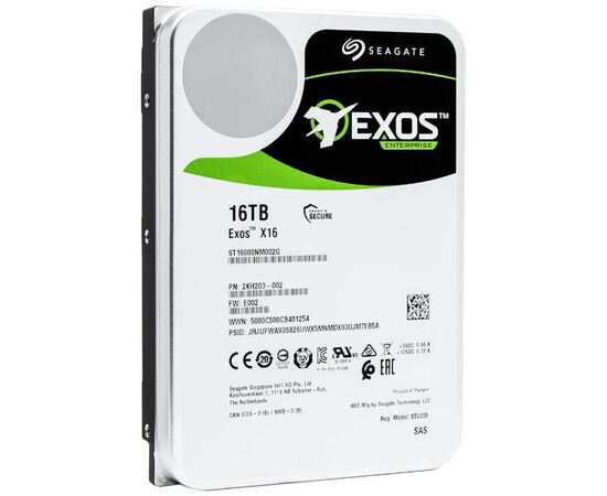 Жесткий диск для сервера Seagate Exos X16 SAS NL (12Gb/s) 3.5" 16TB, ST16000NM002G, фото 