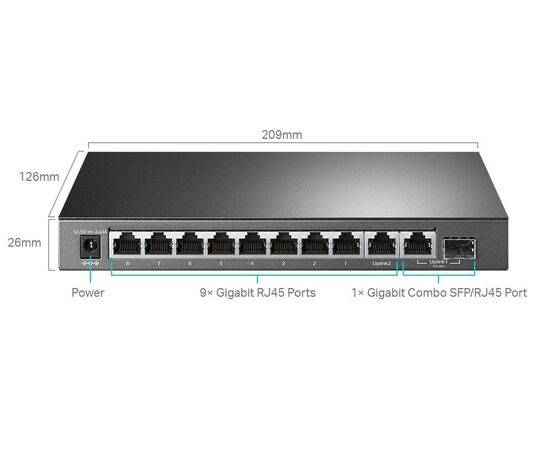TP-Link TL-SG1210MPE Easy Smart 10-портовый гигабитный коммутатор с 8 портами PoE+, фото , изображение 2