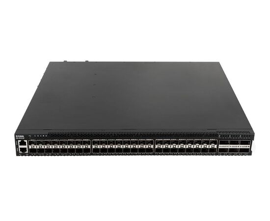 Управляемый L3 стекируемый коммутатор D-Link DXS-3610-54S/BY/A1AEI с 48 портами 10GBase-X SFP+, 6 портами 100GBase-X QSFP28, 2 источниками питания AC и 5 вентиляторами, фото 