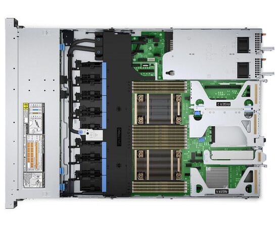 Сервер Dell PowerEdge R450 - 2xIntel Xeon Silver 4309Y, 128GB DDR4-3200, 4x3.5", PERC H755, 4x960GB SATA, 6X1GbE, 2x800W PS, Rack 1U, фото , изображение 2
