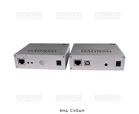 Комплект (приемник + передатчик) для передачи VGA, Клавиатура, "Мышь" на расстояние до 100м OSNOVO TA-VKM/3+RA-VKM/3 с разрешением до 1920x1440, фото , изображение 2