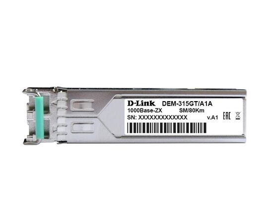 SFP-трансивер D-Link DEM-315GT/A1A с 1 портом 1000Base-ZX для одномодового оптического кабеля (до 80 км), фото , изображение 3