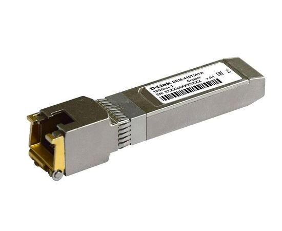 Трансивер SFP+ D-Link 410T/A1A с 1 портом 10GBase-T (до 80 м), фото 