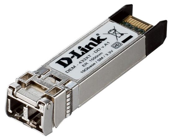 Трансивер SFP+ D-Link DEM-433XT/DD/E1A с 1 портом 10GBase-ER для одномодового оптического кабеля (до 40 км), фото 