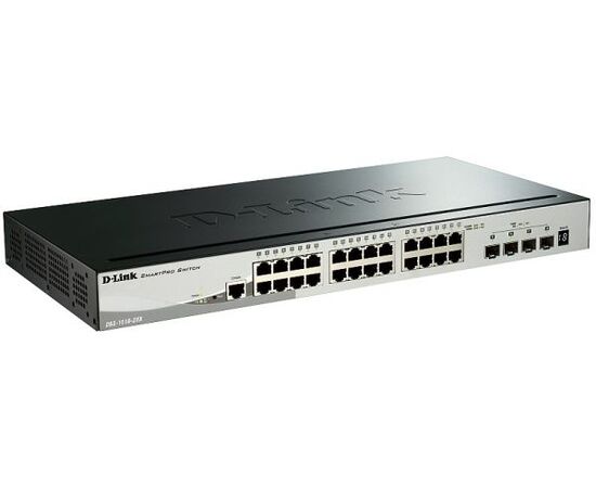 Настраиваемый L2+ стекируемый коммутатор D-Link DGS-1510-28X с 24 портами 10/100/1000Base-T и 4 портами 10GBase-X SFP+, фото 