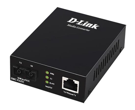 Медиаконвертер D-Link DMC-F02SC/B1A с 1 портом 10/100Base-TX и 1 портом 100Base-FX с разъемом SC для многомодового оптического кабеля (до 2 км), фото 