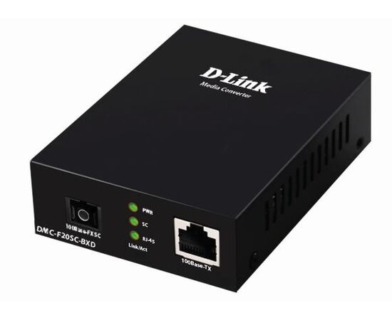 WDM медиаконвертер D-Link DMC-F20SC-BXD/B1A с 1 портом 10/100Base-TX и 1 портом 100Base-FX с разъемом SC (Тx: 1550 нм; Rx: 1310 нм) для одномодового оптического кабеля (до 20 км), фото 