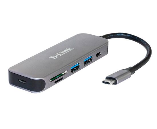 Сетевой адаптер D-Link DUB-2325/A1A с 2 портами USB 3.0, 1 портом USB Type-C, слотами для карт SD и microSD и разъемом USB Type-C, фото 