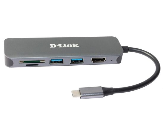 Док-станция D-Link DUB-2327/A1A с разъемом USB Type-C, 2 портами USB 3.0, 1 портом USB Type-C/PD 3.0, 1 портом HDMI и слотами для карт SD и microSD, фото 