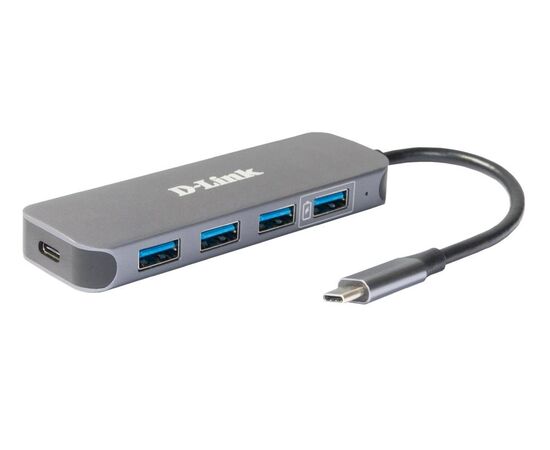 Концентратор D-Link DUB-2340/A1A с 4 портами USB 3.0 (1 порт с поддержкой режима быстрой зарядки), 1 портом USB Type-C/PD 3.0 и разъемом USB Type-C, фото 