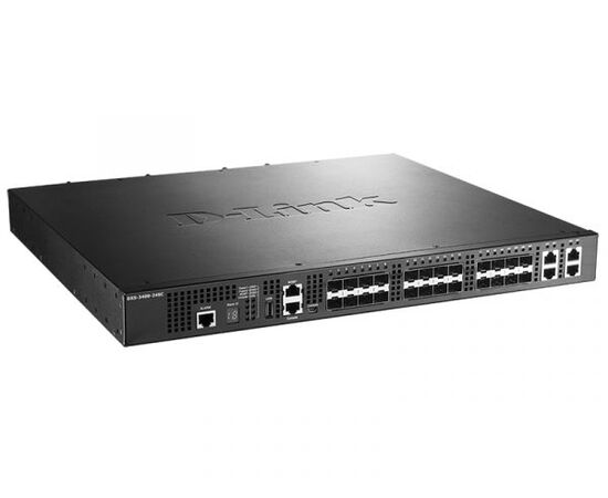 Управляемый L2+ стекируемый коммутатор D-Link DXS-3400-24SC/A1ASI с 20 портами 10G SFP+ и 4 комбо-портами 10GBase-T/SFP+, фото 