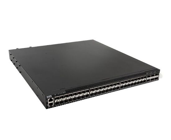 Управляемый L3 стекируемый коммутатор D-Link DXS-3610-54S/BY/A1ASI с 48 портами 10GBase-X SFP+, 6 портами 100GBase-X QSFP28, 2 источниками питания AC и 5 вентиляторами, фото 