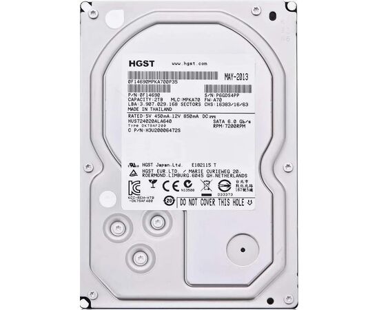 Жесткий диск для сервера HGST 2ТБ SATA 3.5" 7200 об/мин, 6 Gb/s, HUS724020ALA640, фото 